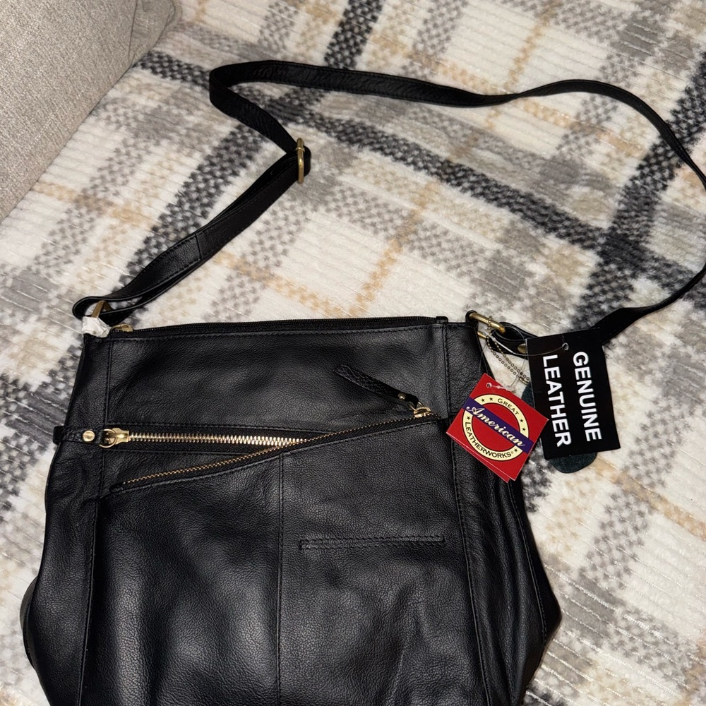 Black Leather Crossbody Bag